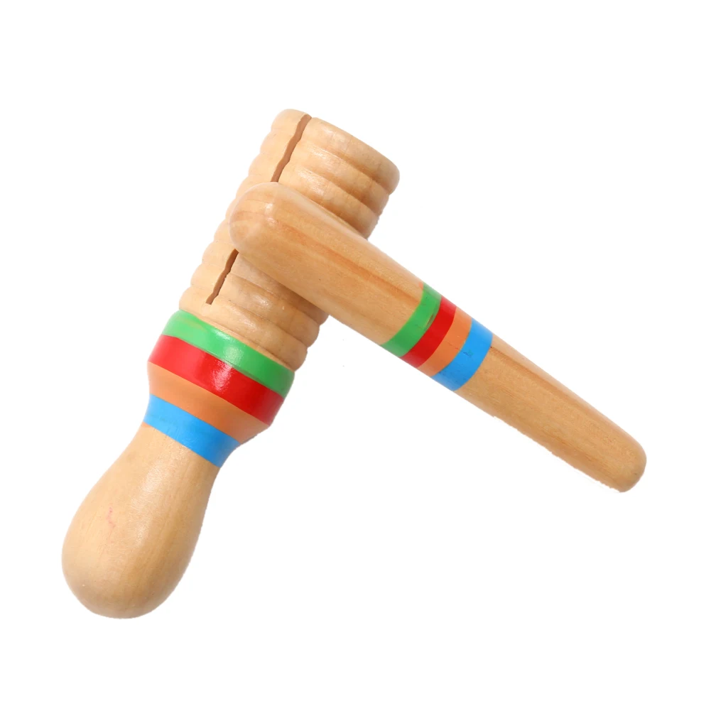 

Wooden Musical Toys Small Single-threaded Ring Percussion Cylinder Croak Frog Barrel Rod Bell Toys Musical Instrument Tools