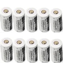 10 шт. CR123A RCR 123 ICR 16340 батарея 2200mAh 3,7 V литий-ионная аккумуляторная батарея