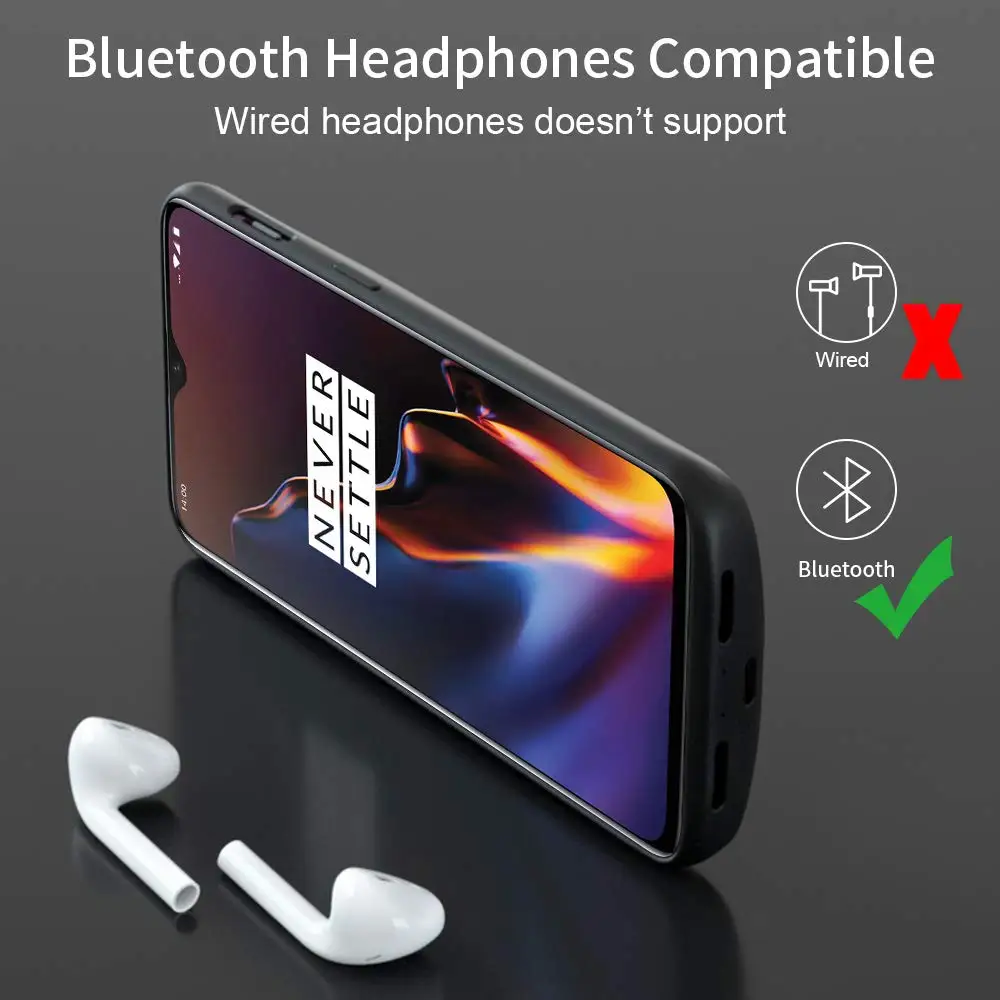 Для OnePlus 6T чехол для аккумулятора NEWDERY 4700 мАч тонкий Расширенный зарядного