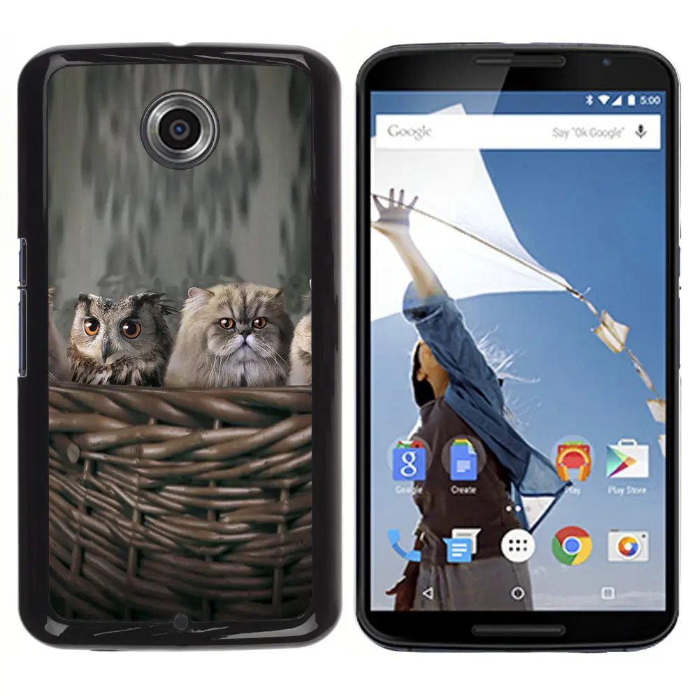 Owl Cat Nest Kitten Persian Kitten-Snap On Hard PC Back Shell Case For Motorola NEXUS 6 / X Moto Pro (NEXUS6-3005026) |