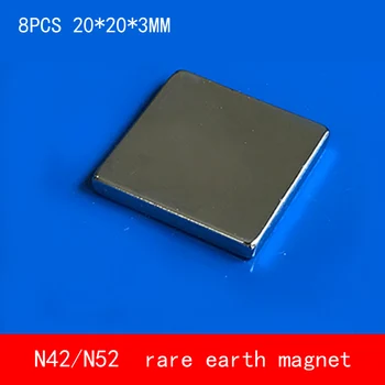 

8PCS 20*20*3mm permanent Neodymium magnet N52 N42 block magnets 20X20X3MM