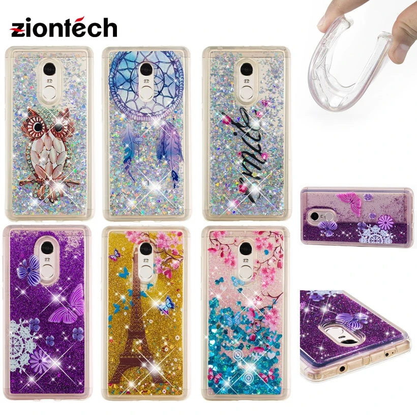 

Soaptree Phone Case For Xiaomi Redmi Note 4 Prime Pro with fringerprint hole 5.5 inch Glitter Liquid Soft TPU Cover
