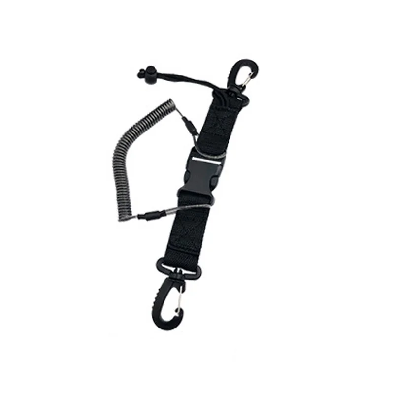 1pcs Diving Coil Lanyard Diving Lanyard With Dual Clips Quick Release Buckle Clips For Diving Cameras