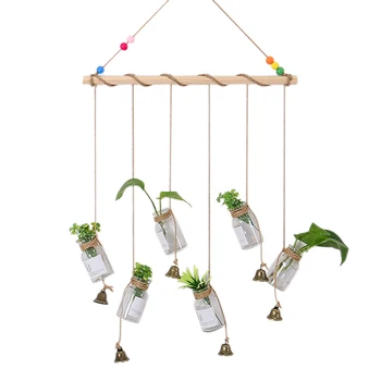 

Creative Hanging Glass Vase Hanging Bottle Hydroponic Green Plant Transparent Flower Kindergarten Wall Decoration Pendant Gift