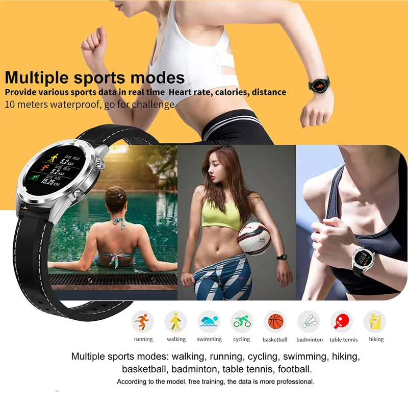DT28 Smart Watch Men IP68 Waterproof ECG Heart Rate Monitor Fitness Tracker Wristband Smart Band Sport Bracelet for Android IOS