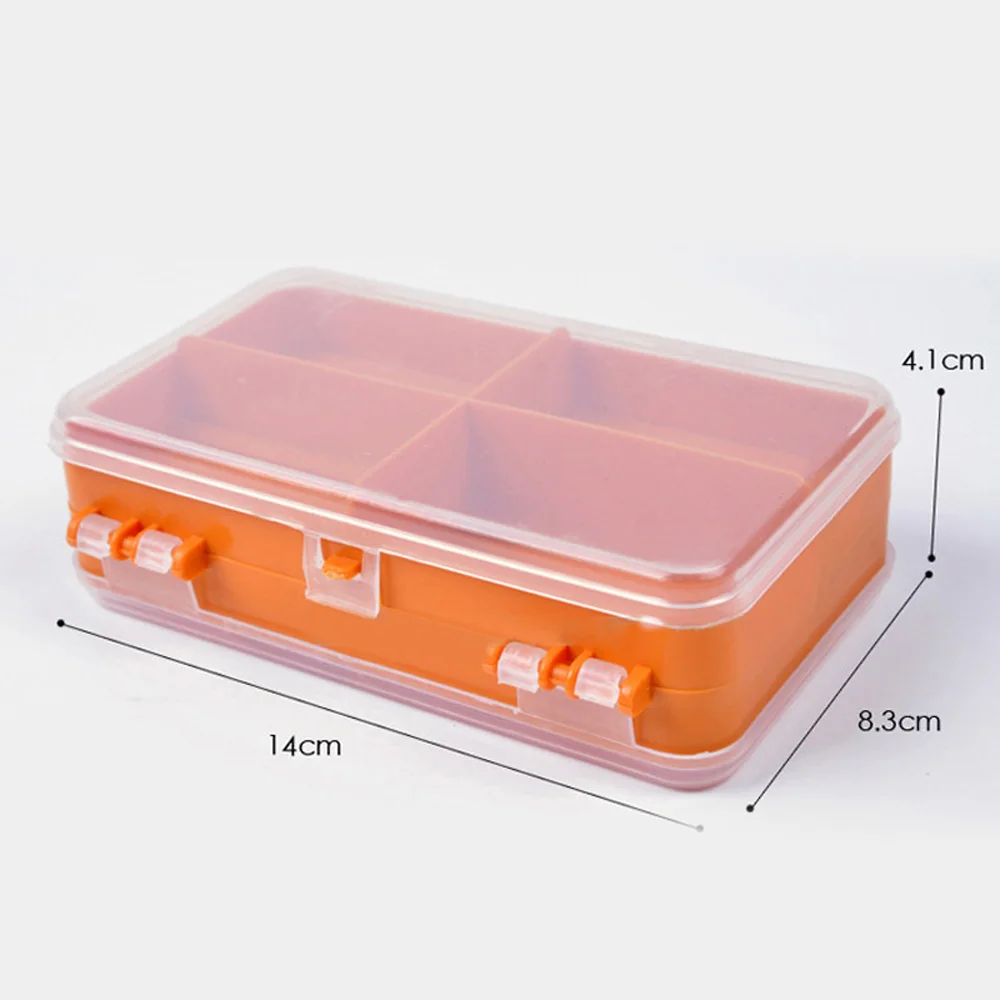 

Case Fishing Box Compartment Hook Gadget Container Double Sided Storage Plastic Gear Orange