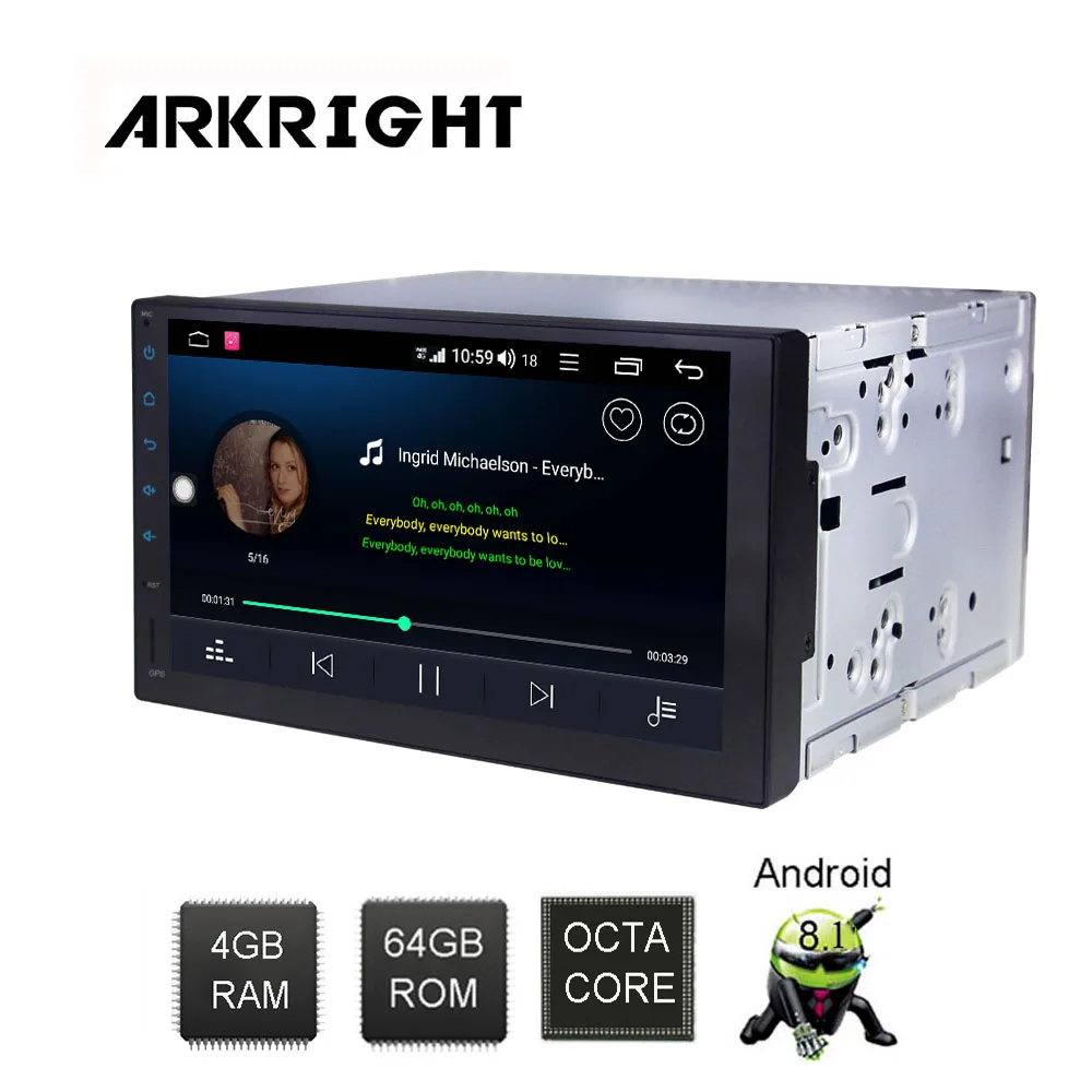 ARKRIGHT 7 ''4+ 64GB 2Din Android автомобильный плеер Android 8,1 Авторадио carplay sc9853i с 4G слотом для сим-карты