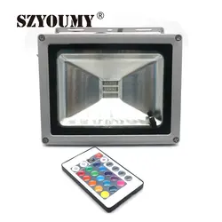 SZYOUMY Водонепроницаемый 10 Вт/20 Вт/30 Вт/50 Вт/70 Вт/100 Вт наружный светодиодный прожектор теплый/холодный белый/RGB светодиодный уличная лампа