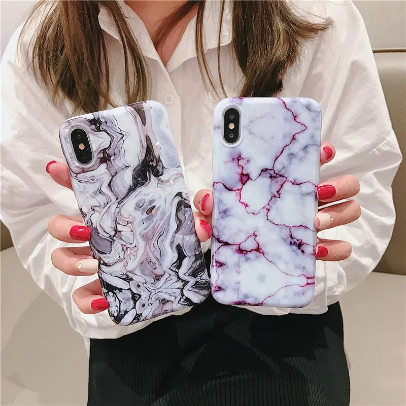 

Phone Case for IPhone 6 6S 7 8 Plus X Xs Max Xr Fashion Marble Patterned Cases Soft TPU Phone Bag Back Cover for Iphone X Case