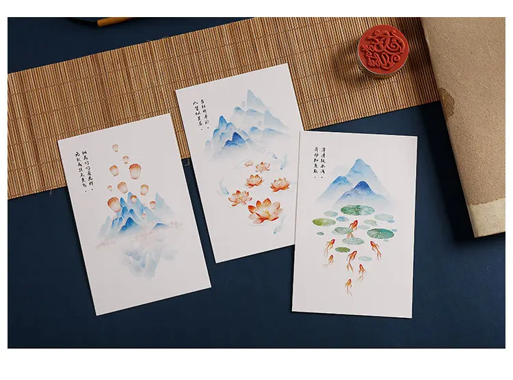 30 листов/набор Китайский древний ярд серии открытки/Поздравительные открытки/рождественские и новогодние подарки