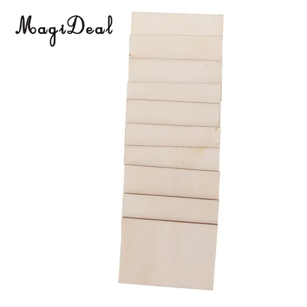 20x Square Rectangle Wooden / Wood MDF Shapes Plaque Unfinished Coaster for DIY Pyrography Art Craft Signs