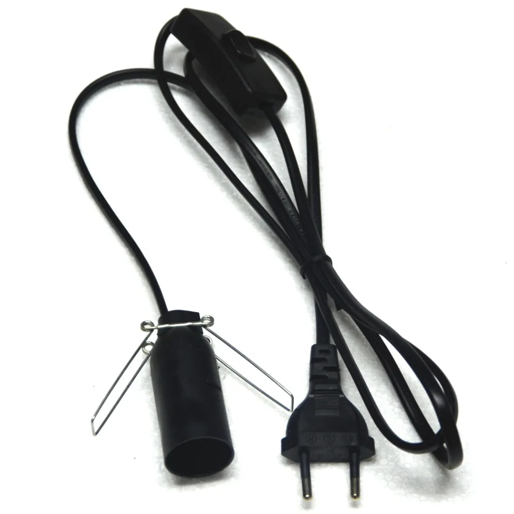 

E14 Lamp Base Socket Holder Connector with Spring Buckle & 1.5m Cable and EU Europe Plug for Household Lighting Bulbs 10pcs/lot