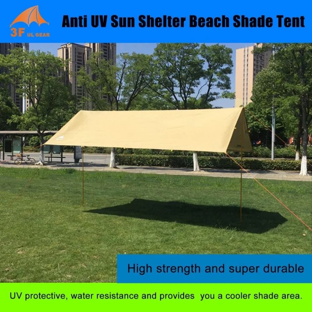 مكافحة الأشعة فوق البنفسجية خفيفة الشمس المأوى خيمة ظل للشاطئ في الهواء الطلق المظلة مظلة للماء 210 T التفتا قماش القنب التخييم Sunshelter