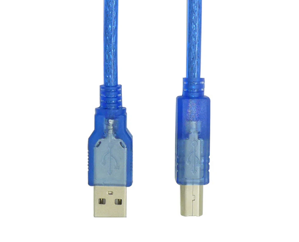 1.5m 3m 5m USB 2.0 Print Line Transparent Blue Data line High Speed Square Mouth usb For Fax Machine Scanner Printer (1)