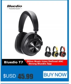 Новое поступление Bluedio T7 Bluetooth наушники пользовательский активный шумоподавление HiFi Звук гарнитура с микрофоном распознавание лица