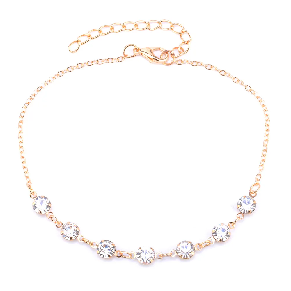 

2017 Charming Crystal Bride Anklet For Women Girl Simulated CZ Stone Ankle Leg Jewelry Chain Charm Bracelet Summer Jewelry