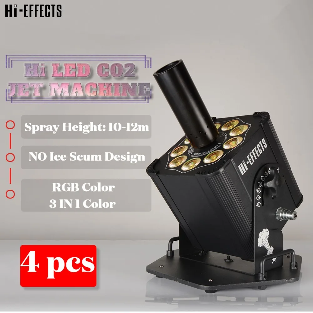 

4pcs/lot Stage Special Effect LED CO2 Jet Machine RGB 3In1 Easy Multi Angle Cryo LED Co2 Cannon Christmas Holiday Decoration