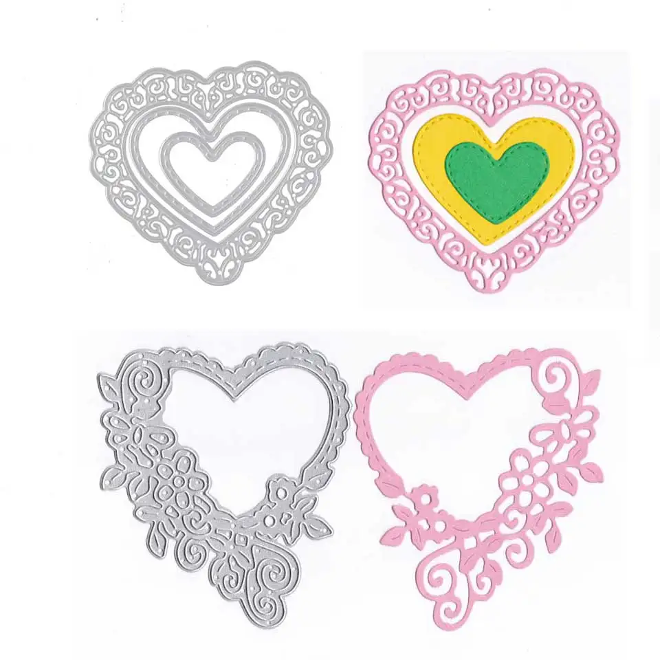 

Heart Flower Dies Metal Cutting Dies Stencil for DIY Scrapbooking Paper Cards Making Photo Album Decorative Craft Template 2018