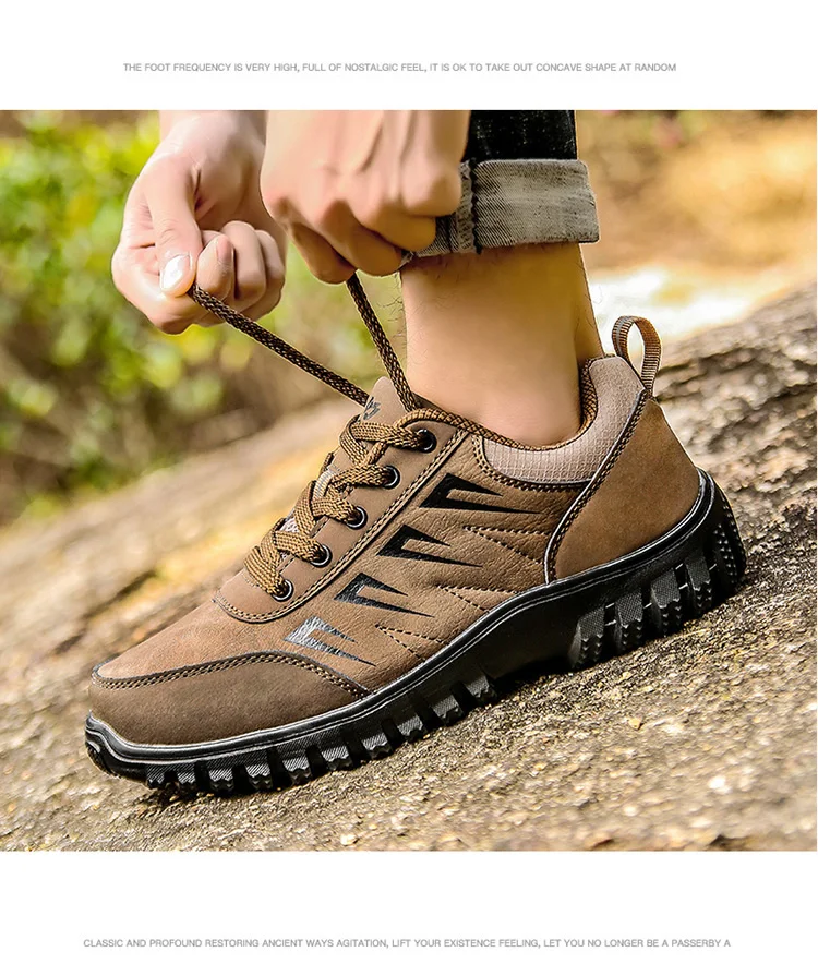Г. Новая Осенняя мужская повседневная обувь высококачественные кожаные мужские Прогулочные кроссовки уличная дышащая обувь на плоской подошве кроссовки на шнуровке