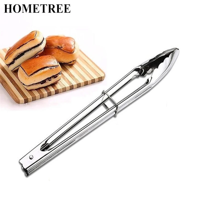 

HOMETREE 9 Ince Stainless Steel Barbecue Food Tongs Camping BBQ Fruit Clips Salad Bread Tong Clamp Utensils Kitchen Tools H329
