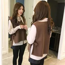 Зима корейский темперамент труба рукав рубашка женский свободный большой размер жилет с бантом рубашка Весна из двух частей