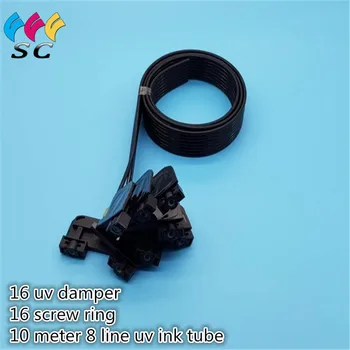 

16 uv small damper + 16 screw ring + 10 meter 8 line uv ink tube 3x1.8mm For Epson R2000/1390/R1900/330 Printers