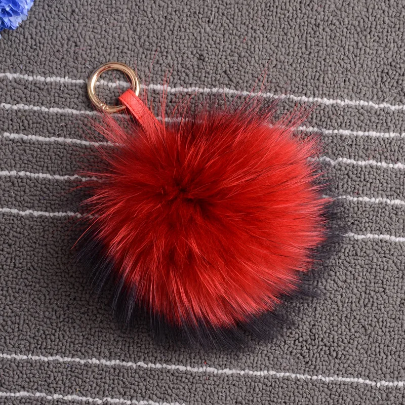 

15cm Fluffy Real Raccoon Fur Ball Keychain Fur Keychain Fur Pom Pom Key Chain Llavero Pompon Keyring Chaveiro Charm Bag Pendant