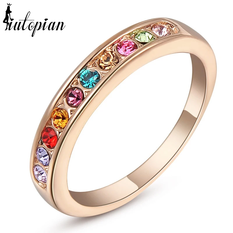 

Iutopian Brand Ring For Woman With Austrian Crystal Stellux 18KGP Rose #RG91645
