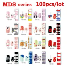 100pcs Hot Melodi Nail Stickers Cartoon Bow Designs Nail Tips Wraps DIY Nail Patch Art Decoration Fingernail Beauty Tools