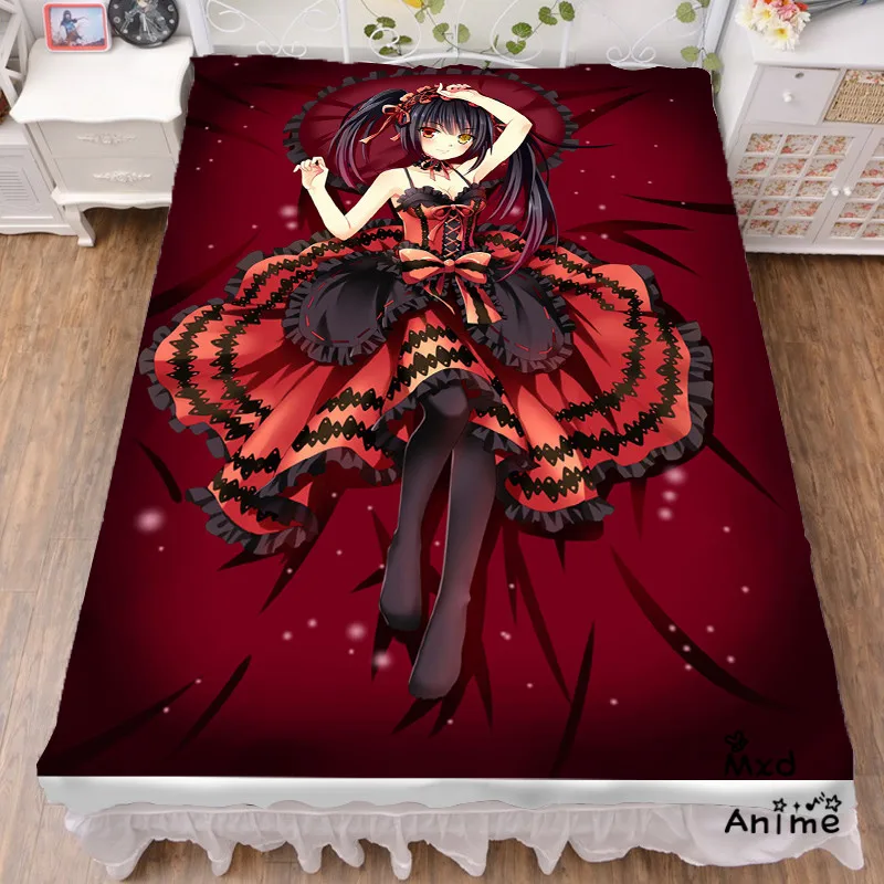 

Japanese Anime Date A Live Bed sheet Throw Blanket Bedding Coverlet Cosplay Gifts Flat Sheet cd009