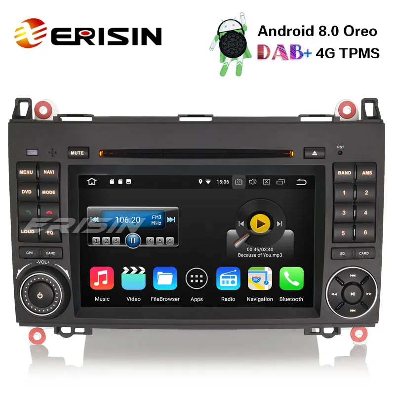 Cheap Erisin ES8882B 7" Android 8.0 Octa core 4G RAM Car DVD for Mercedes A/B Class W169 Sprinter Vito Viano 1