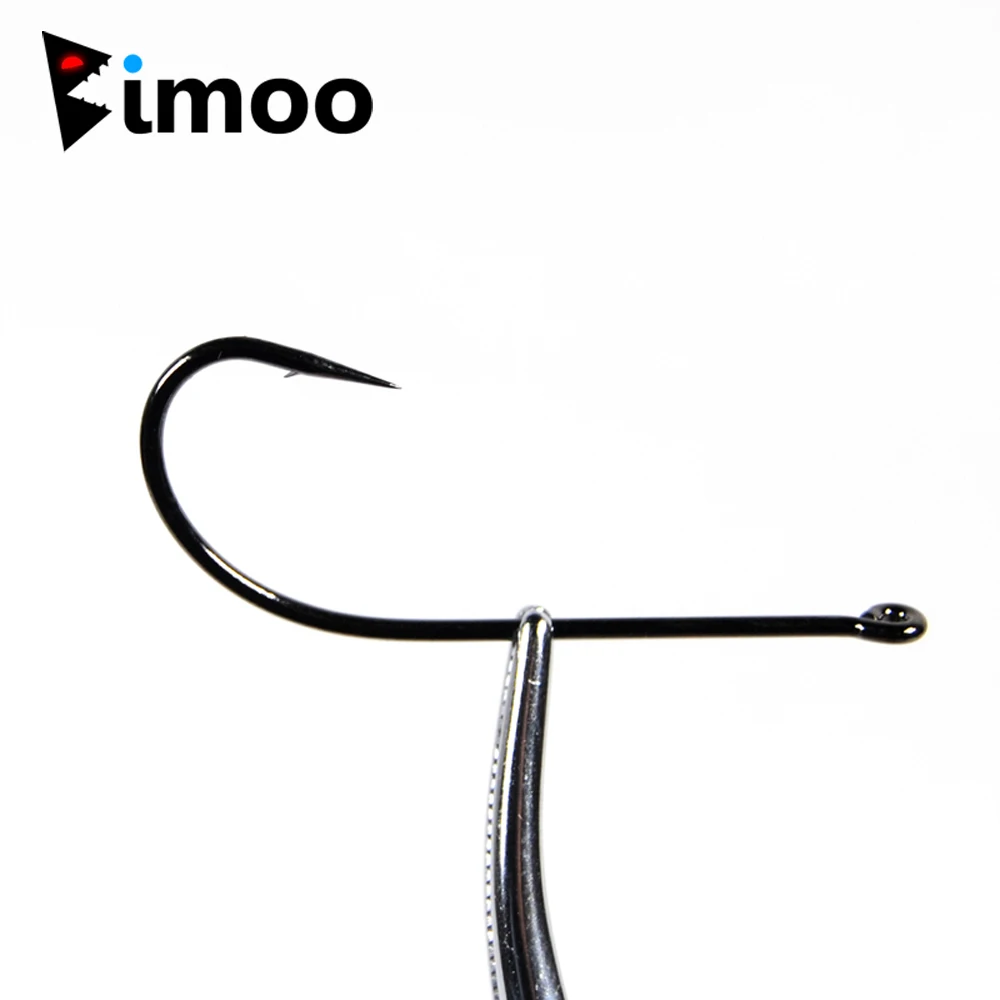 

Bimoo 10pcs 2X Long Shank Stinger Deer Hair Hook for Smaller Pike Salmon Bass Patterns Saltwater Shrimps Fly Tying Hooks BN