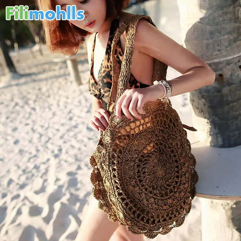 الصيف خمر الروطان ShouldeBag اليدوية Kintted السفر أكياس 2019 البوهيمي حقائب قش للنساء كبيرة دائرة الشاطئ حقائب S1448 الصيف خمر الروطان ShouldeBag اليدوية Kintted السفر أكياس 2019 البوهيمي حقائب قش للنساء كبيرة دائرة الشاطئ حقائب S1448