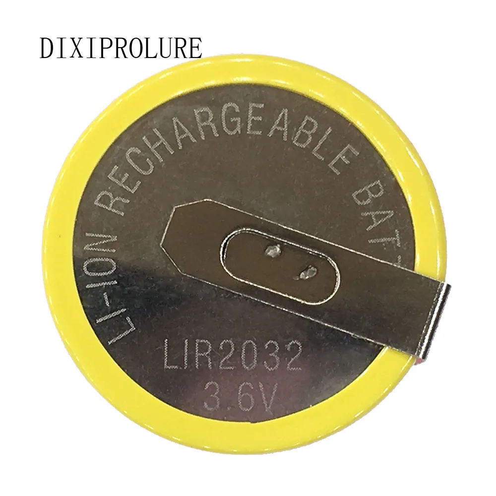 5PCS/LOT LIR2032 2032 3.6V button battery rechargeable lithium battery