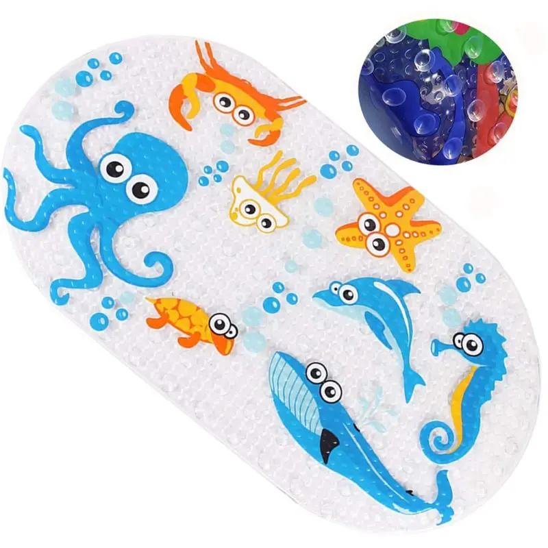 

Bath Mat Non Slip for Baby Kids Anti Skid and Mould Resistant Shower Mat Toddler Safety Bathroom Bathtub Mat with Suction Cups