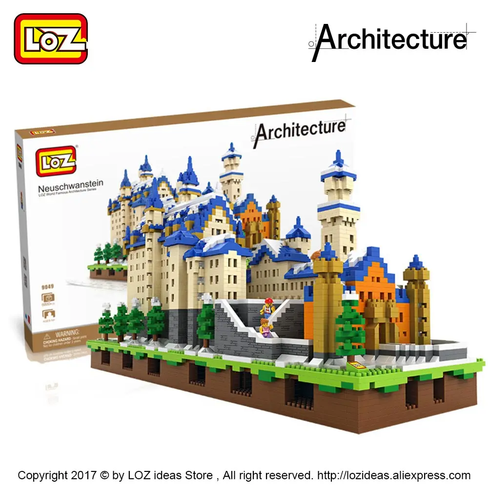 LOZ Diamond архитектурные блоки игрушки Schloss Neuschwanstein модель замка Новый Лебедь камень
