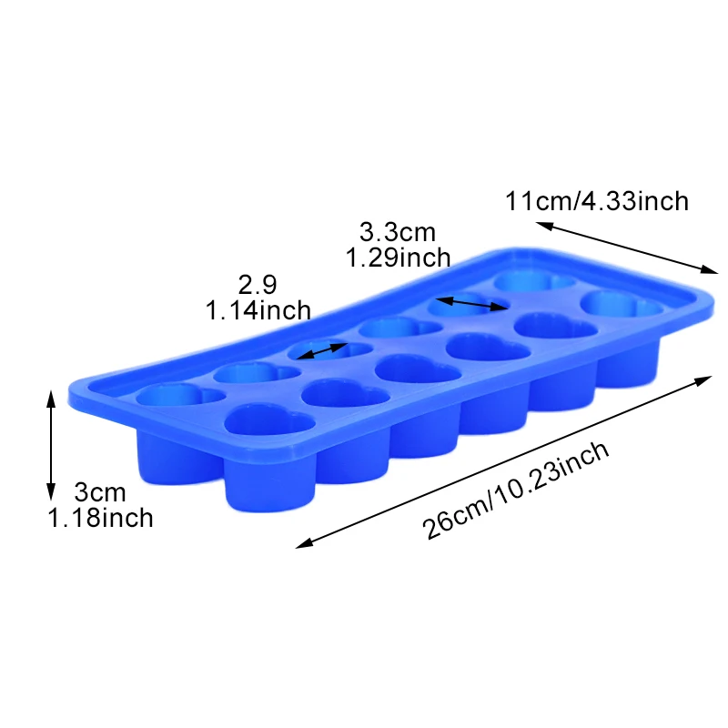 Yiwumart 12 рядов форма кубика льда квадратная сердца мусс для кухни салат напиток бар