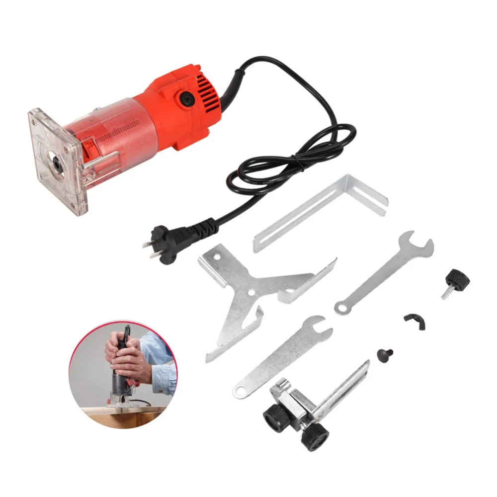 

220V 300WElectric Wood Trim Router 30000 RPM Clean Cuts Woodworking Tool Set - Red