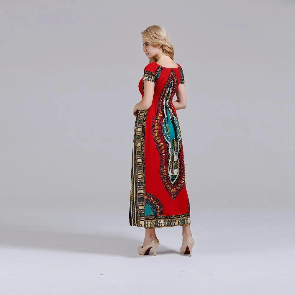 Cotton Vintage Dashiki Long Dress Petal 