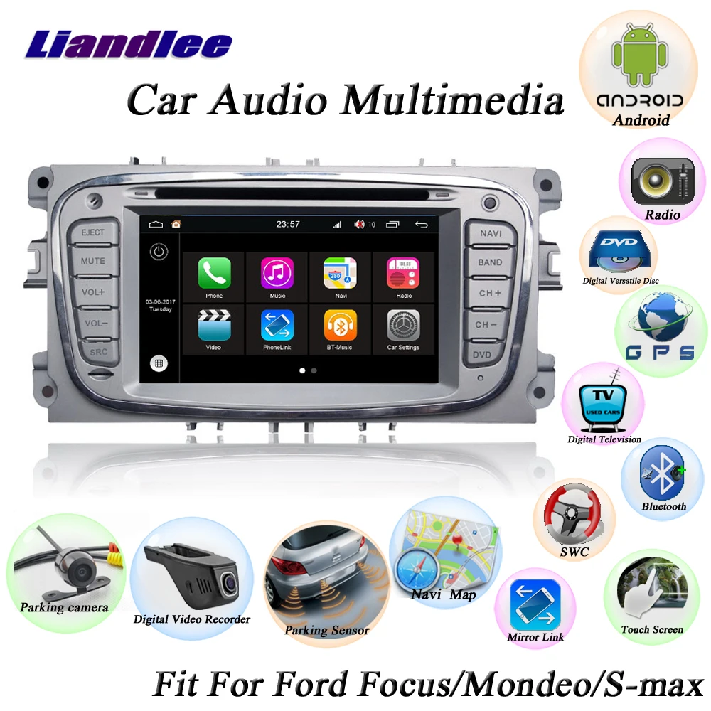 Best Liandlee Car Android System For Ford For Focus For Mondeo S-max Radio CD DVD Player GPS Navi Navigation HD TV Screen Multimedia 0