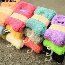 Toivotuksia теплый нечеткой Носки для девочек для Рождество флис Носки для девочек с красивым дизайнерская вышивка для дам теплые носки