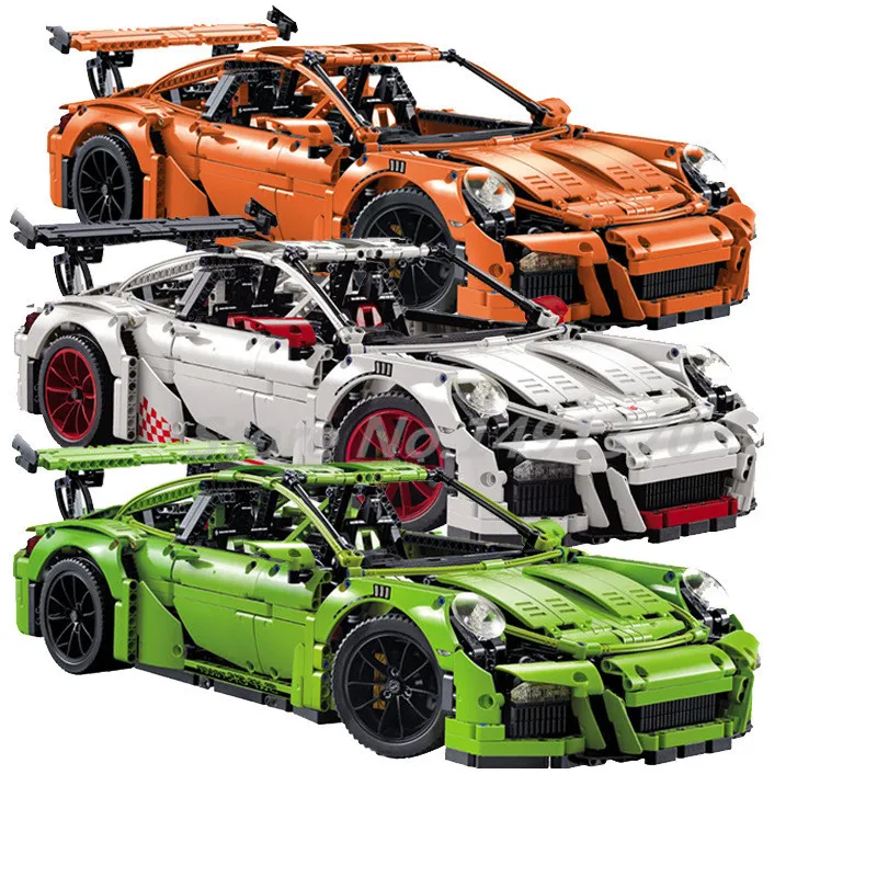 

Technic Series Building Blocks Chrome Rims Plating Hub Orange White Green Racing Car Bricks Toys For Children Gifts