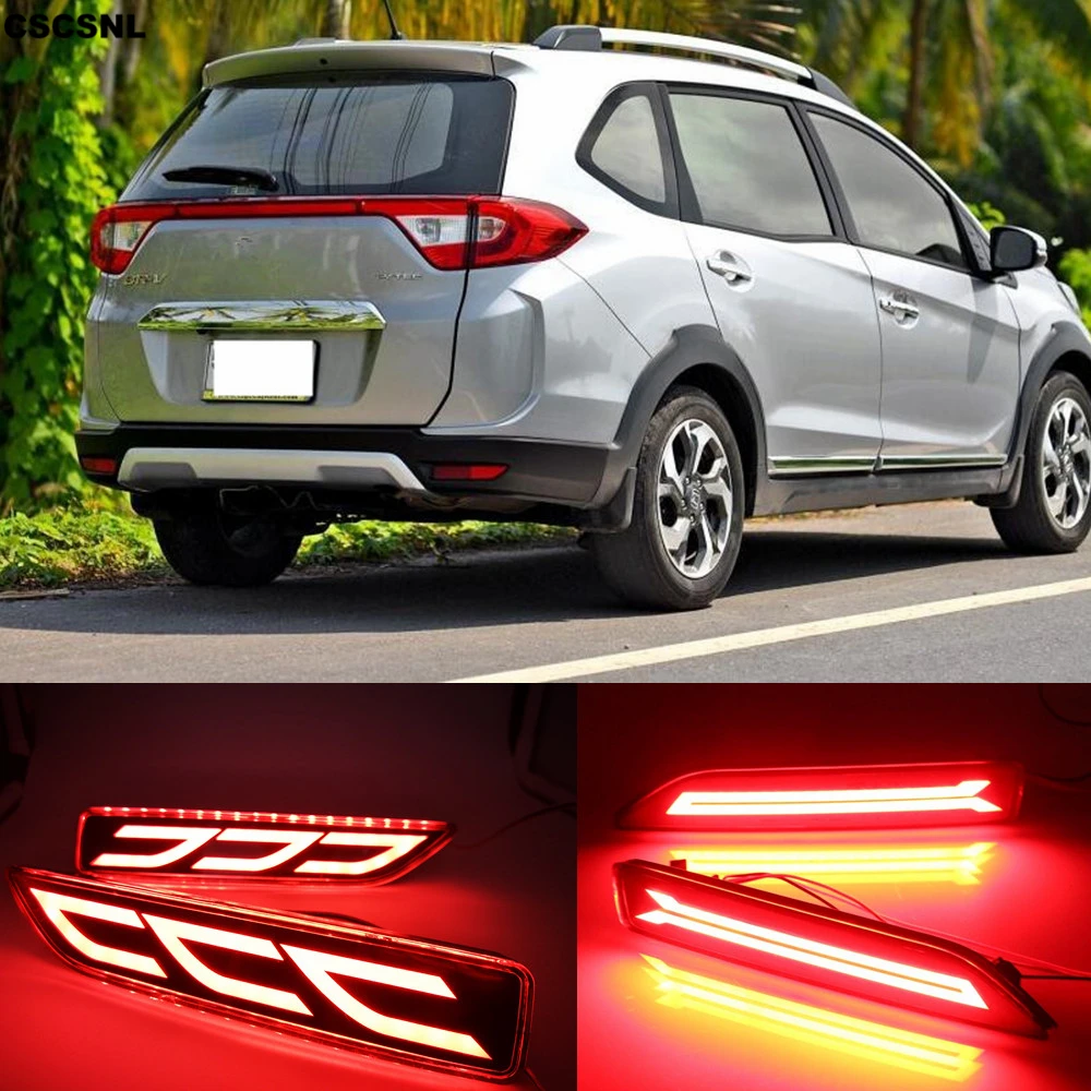 

CSCSNL 2pcs Multi-function LED Reflector Lamp Tail Rear Fog Lamp Bumper Light Brake Light For Honda BRV BR-V 2015 2016 2017 2018