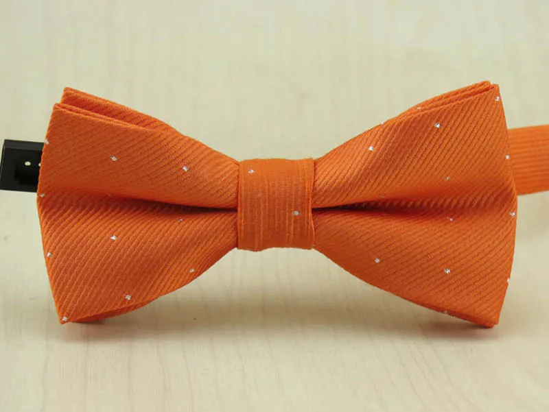 Лидер продаж Детский галстук-бабочка мода в полоску серебро Flash Dot Bowties для обувь мальчиков и девочек милый галстук бабочка дети - Цвет: ORANGE