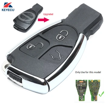 

KEYECU Replacement Modified Remote Car Key Shell Case Fob 3 Button for Mercedes-Benz C E S B Class CLK CLS SLK 2001-2010 Black