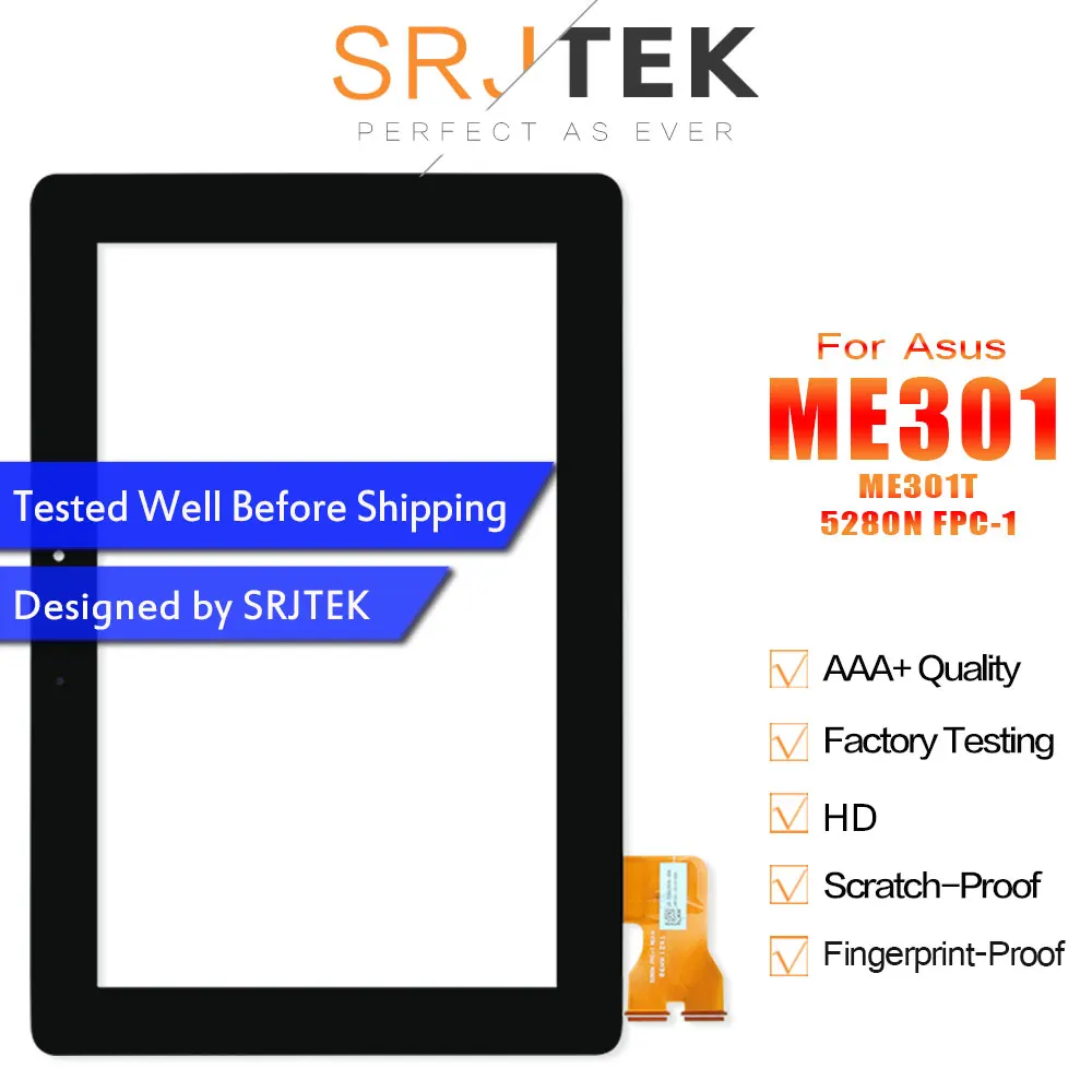 Цена SRJTEK дигитайзер для Asus MeMo Pad Smart 10 ME301 Touch ME301T 5280N FPC 1 сенсорный экран Стекло датчики Замена экрана планшета