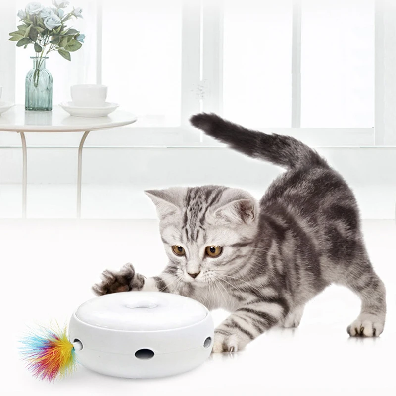 

Electric Cat Toy Smart Teasing Cat Stick Spinning Turntable Cat Catching Mouse Cat Toy