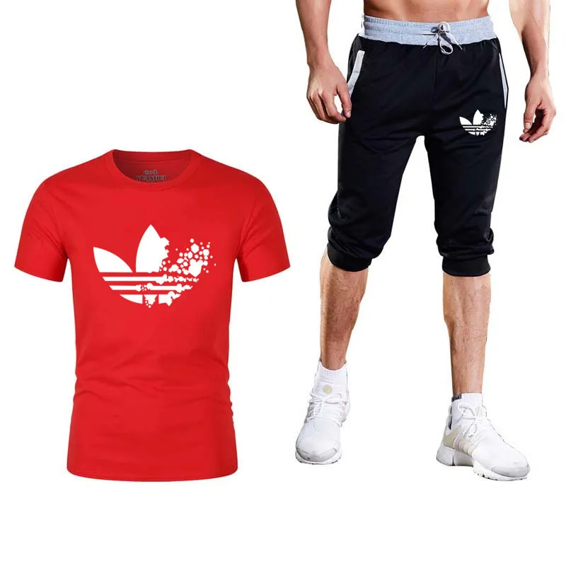 

men two piece outfits fashion t-shirt shorts mens sport suit casual tracksuit men sweatsuit jogging sweat suits top short pants
