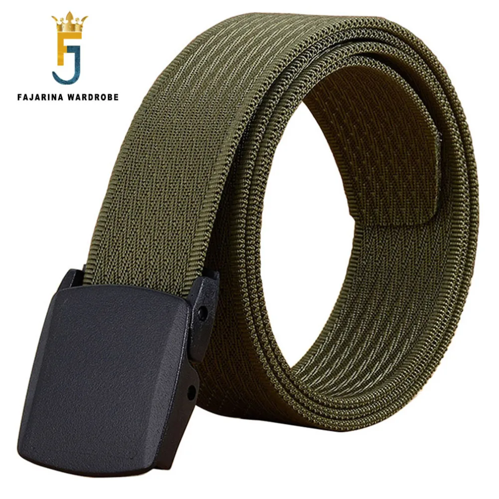 

FAJARINA Unisex Plastic Automatic Buckle Nylon Belt Female Army Tactical Belt Military Belts Cummerbunds Strap for Men CBFJ0031