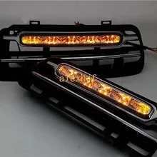 July King светодиодный дневные ходовые огни DRL, светодиодный светильник переднего бампера с желтыми поворотниками чехол для Volkswagen Golf 4th 1997~ 2004